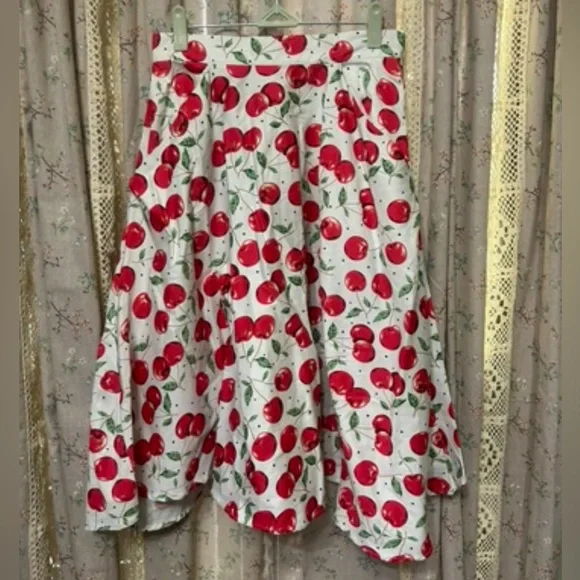 Stella Mae’s Cherry Print Retro A-Line Skirt NWT Size Small - Picture 1 of 5